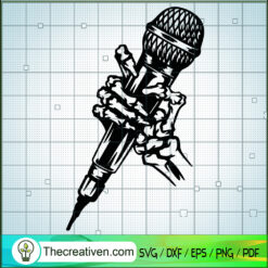 Skeleton Singer SVG, Skeleton SVG