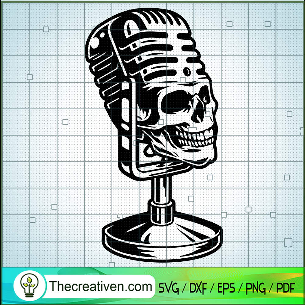 Mic Skeleton SVG, Singer Skeleton SVG
