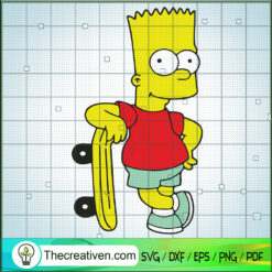 Bart Skateboarding SVG, Simpson Bart SVG