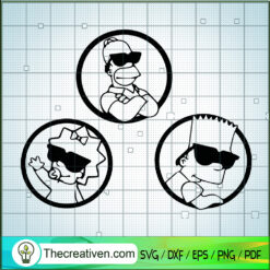 Father Son And Daughter Simpson SVG, Simpson Family SVG