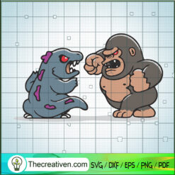 Kong Fight Godzilla SVG, Hot Movie SVG, Kong X Godzilla SVG