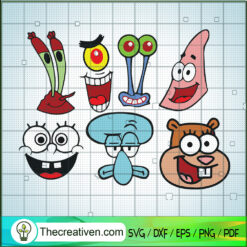SpongeBob SquarePants Figure Face SVG, Cartoon SVG, Face Figure SVG