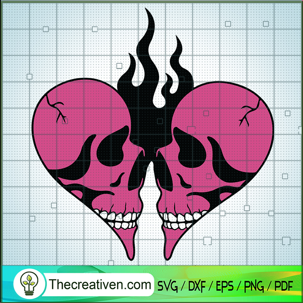 Heart Love Skull SVG, Skull SVG, Trending SVG 6 Heart Love Skull SVG, Skull SVG, Trending SVG